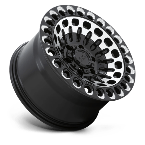 Black Rhino LABYRINTH Gloss Black W Mach Face & Mill wheel view 2