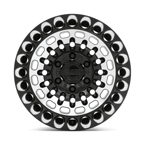 Black Rhino LABYRINTH Gloss Black W Mach Face & Mill wheel view 3