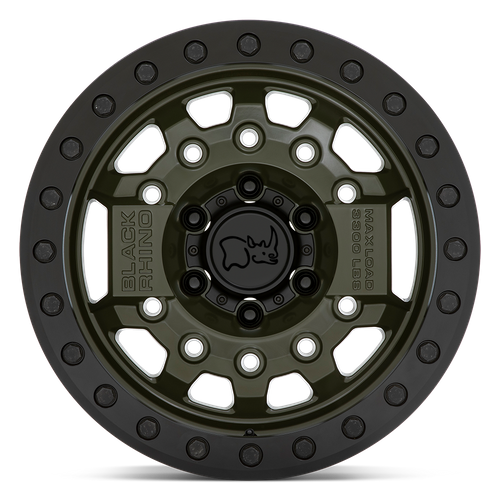 Black Rhino AVENGER BEADLOCK Olive Drab Green Blk Hardware wheel view 3