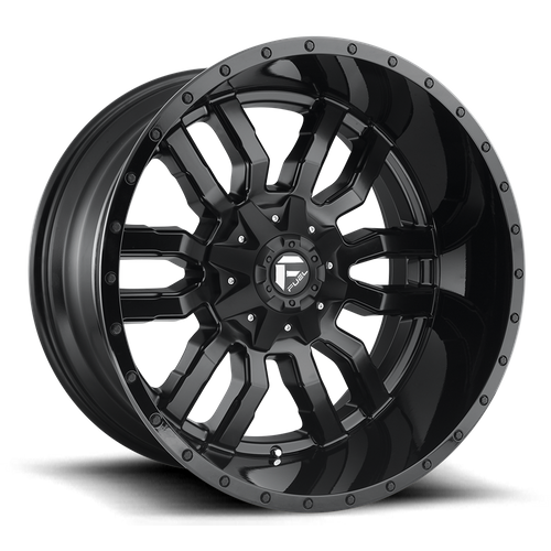 Fuel SLEDGE Matte Black Gloss Black Lip wheel