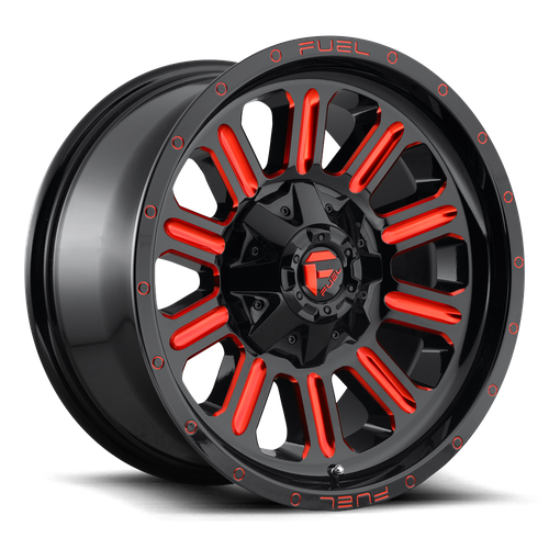 Fuel HARDLINE Gloss Black Red Tinted Clear wheel