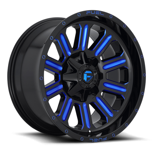 Fuel HARDLINE Gloss Black Blue Tinted Clear wheel
