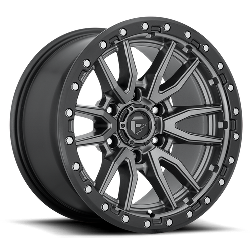 Fuel REBEL Matte Gunmetal Black Bead Ring wheel view 3