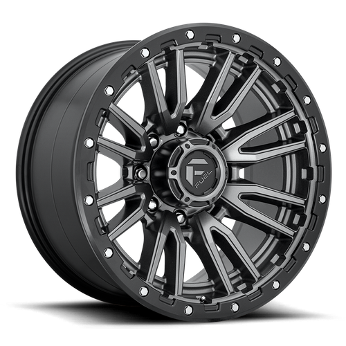 Fuel REBEL Matte Gunmetal Black Bead Ring wheel view 4