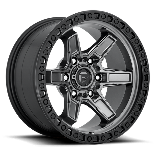 Fuel KICKER Matte Gunmetal Black Bead Ring wheel view 3