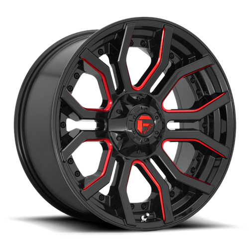 Fuel RAGE Gloss Black Red Tinted Clear wheel