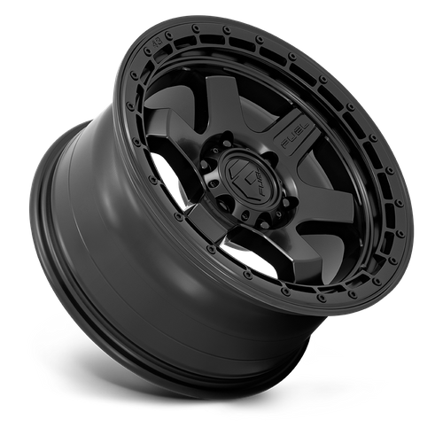 Fuel BLOCK Matte Black W/ Black Ring wheel view 4
