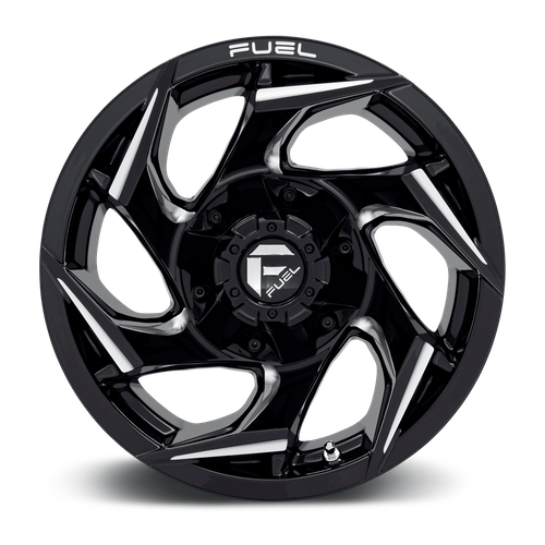 Fuel REACTION Gloss Black Milled wheel view 3