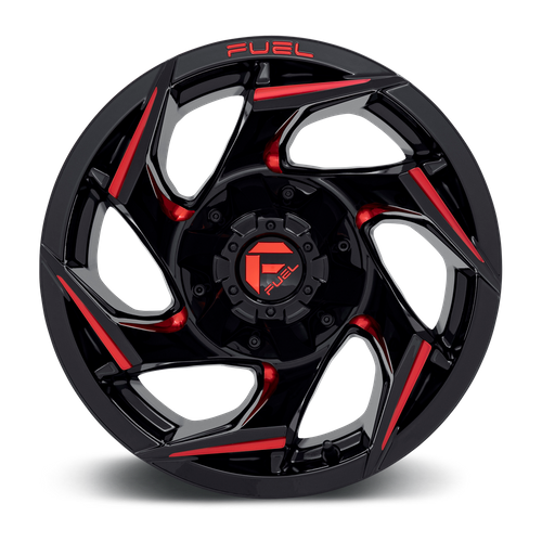 Fuel REACTION Gloss Black Milled W/ Red Tint wheel view 3