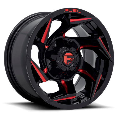 Fuel REACTION Gloss Black Milled W/ Red Tint wheel