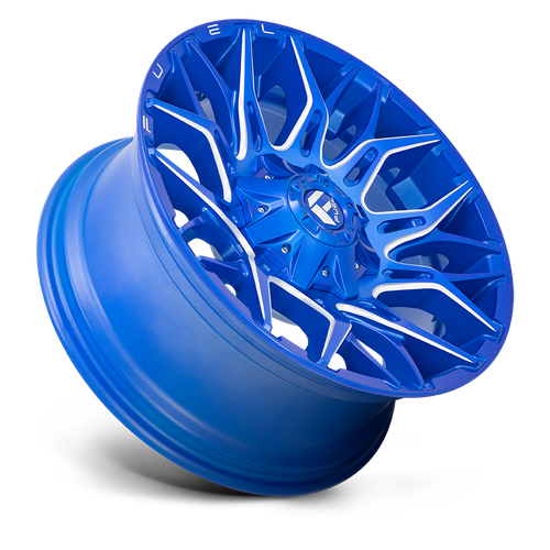 Fuel TWITCH Anodized Blue Milled wheel view 2