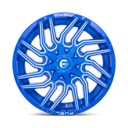 Fuel TYPHOON Anodized Blue Milled wheel view 3