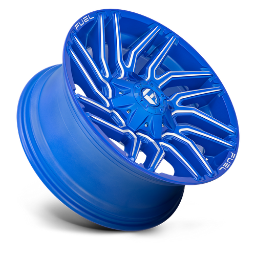 Fuel TYPHOON Anodized Blue Milled wheel view 2