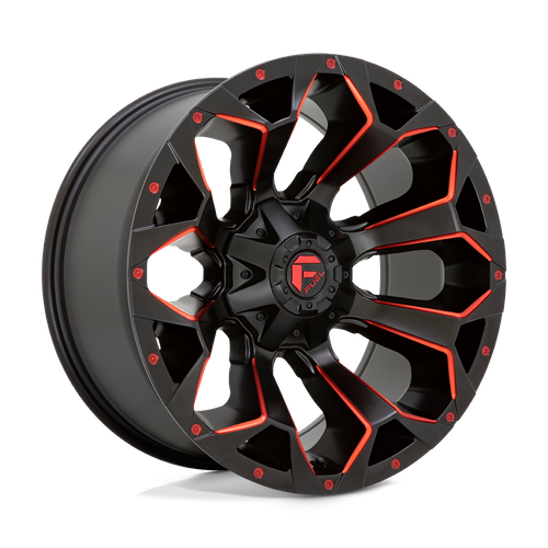 Fuel ASSAULT Matte Black Red Milled wheel