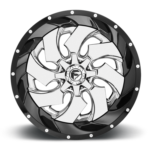 Fuel CLEAVER Chrome Plated Gloss Black Lip wheel view 3