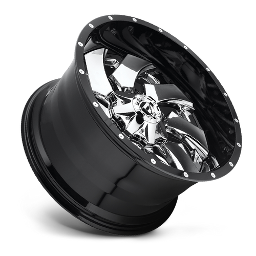 Fuel CLEAVER Chrome Plated Gloss Black Lip wheel view 2