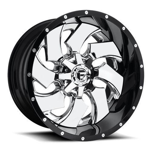 Fuel CLEAVER Chrome Plated Gloss Black Lip wheel