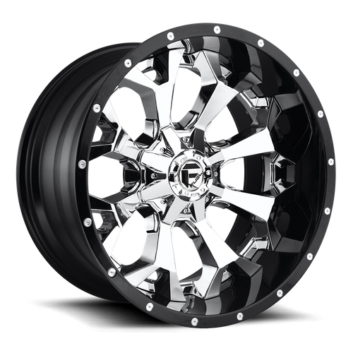 Fuel ASSAULT Chrome Plated Gloss Black Lip wheel
