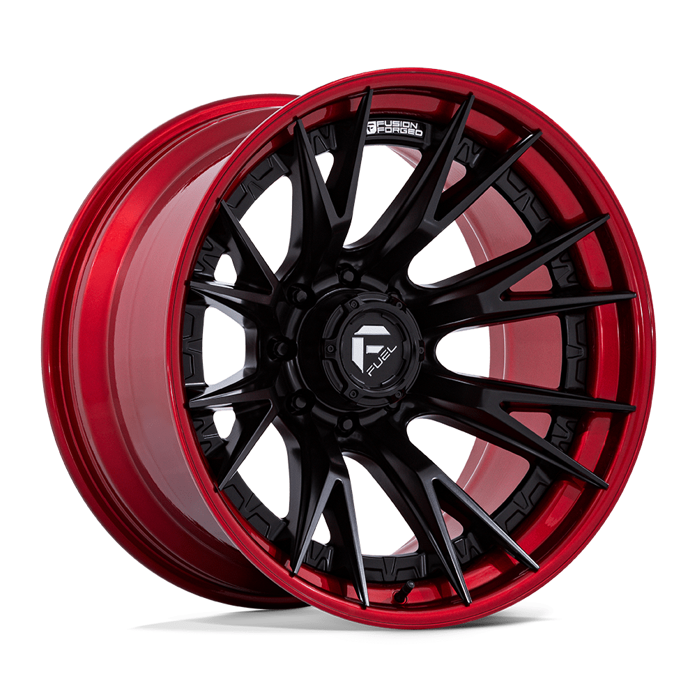 Fuel CATALYST Matte Black W/ Candy Red Lip Wheels