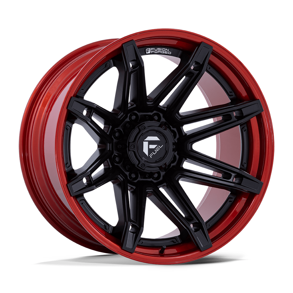 Fuel BRAWL Matte Black W/ Candy Red Lip wheel view 4