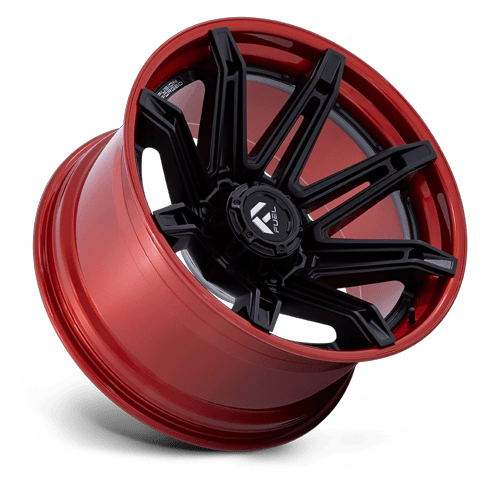 Fuel BRAWL Matte Black W/ Candy Red Lip wheel view 2
