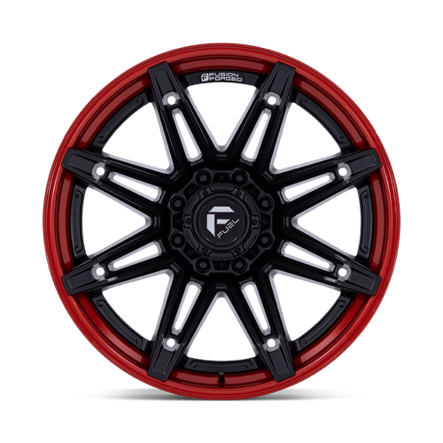 Fuel BRAWL Matte Black W/ Candy Red Lip wheel view 3