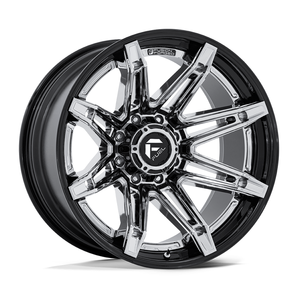 Fuel BRAWL Chrome W/ Gloss Black Lip wheel view 4