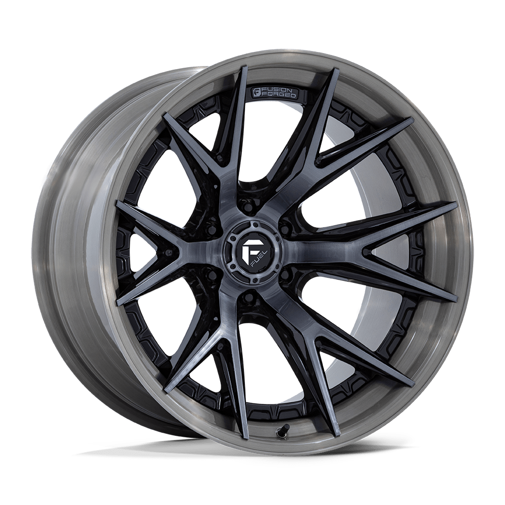 Fuel CATALYST Gloss Black Brushed Dark Tint wheel view 4