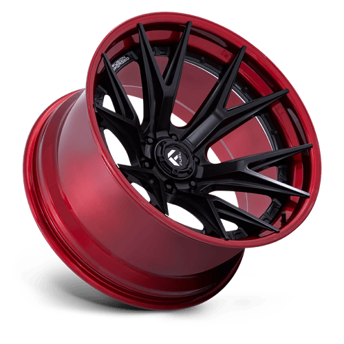 Fuel CATALYST Matte Black W/ Candy Red Lip wheel view 2
