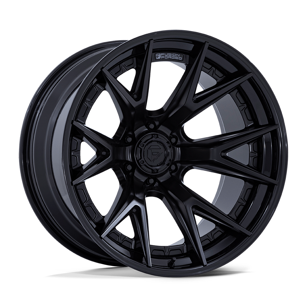 Fuel CATALYST Matte Black W/ Gloss Black Lip wheel view 4