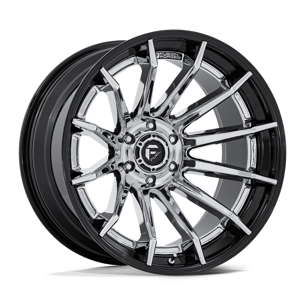 Fuel BURN Chrome W/ Gloss Black Lip wheel view 4