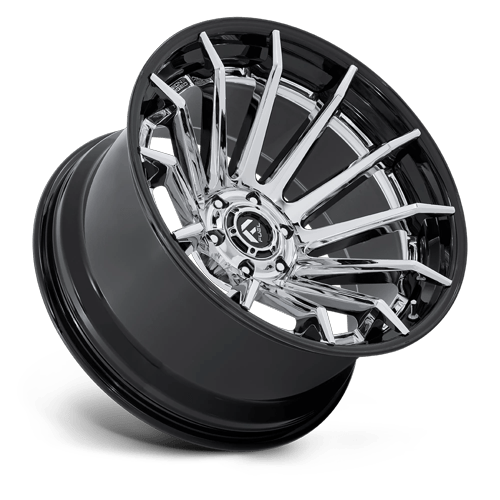 Fuel BURN Chrome W/ Gloss Black Lip wheel view 2
