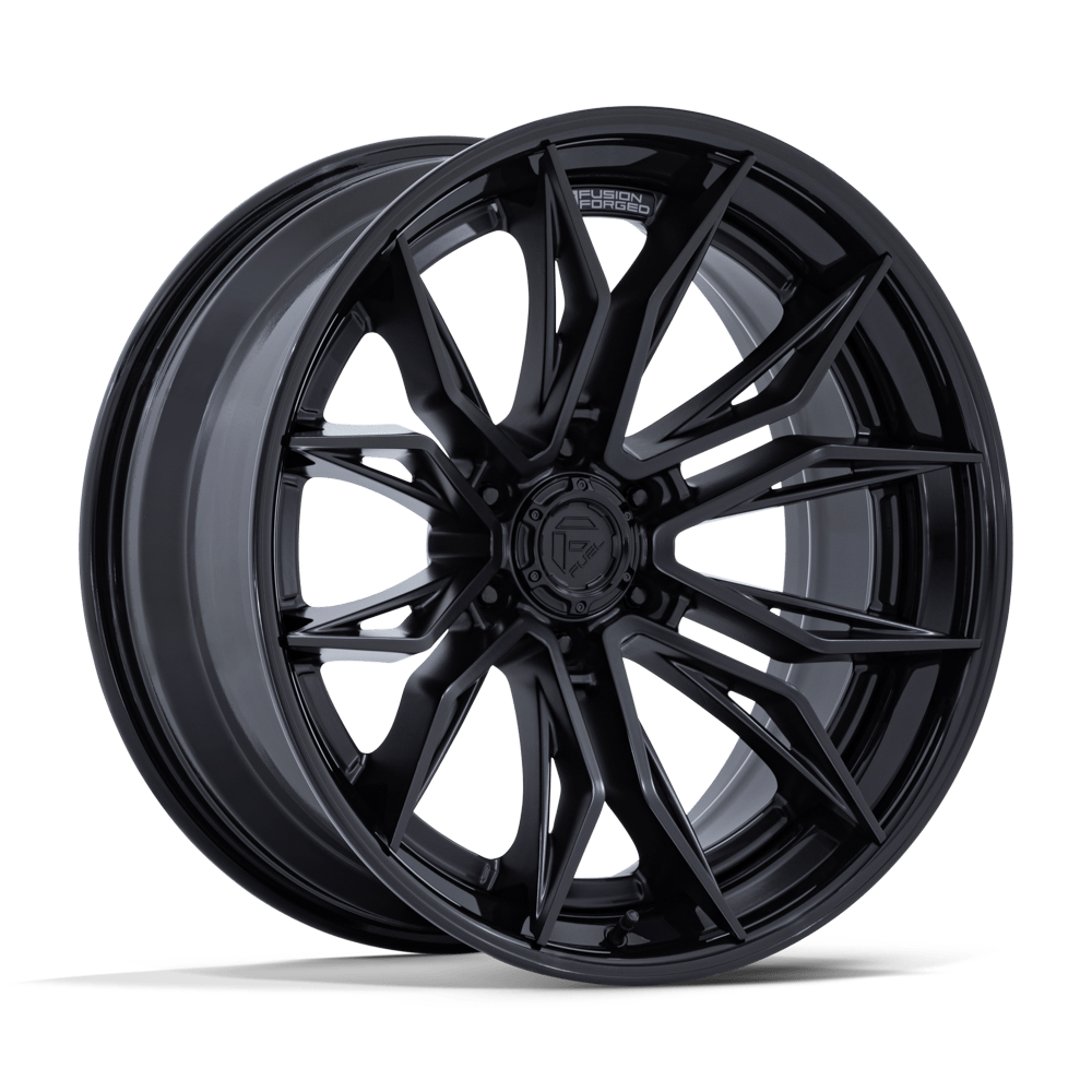 Fuel MUTINY Matte Black W/ Gloss Black Lip wheel view 4