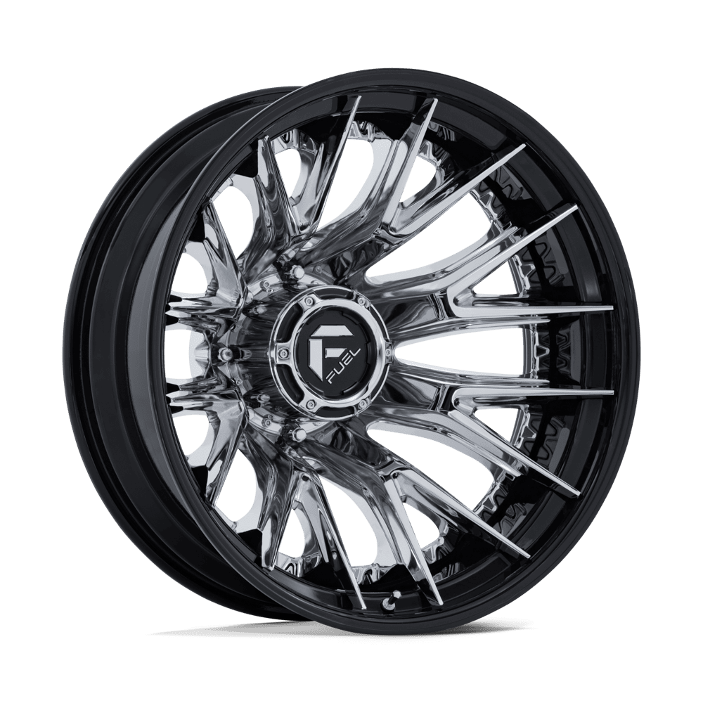 Fuel CATALYST DUALLY Chrome W/ Gloss Black Lip Wheels