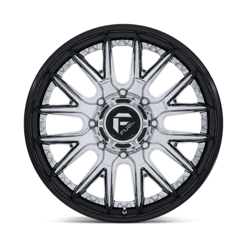 Fuel CATALYST DUALLY Chrome W/ Gloss Black Lip wheel view 3
