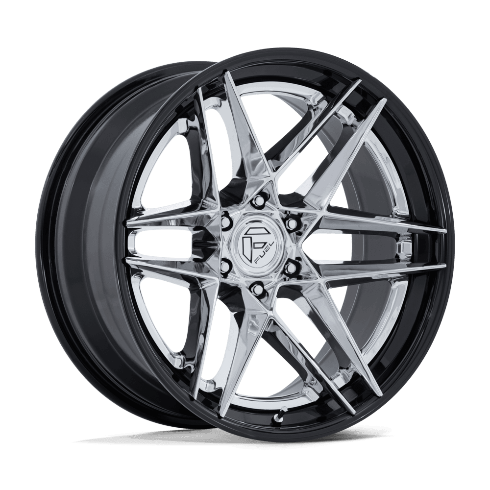 Fuel FLIGHT Chrome W/ Gloss Black Lip wheel view 4