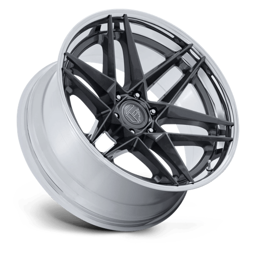 Fuel FLIGHT Gloss Gunmetal W/ Chrome Lip wheel view 2