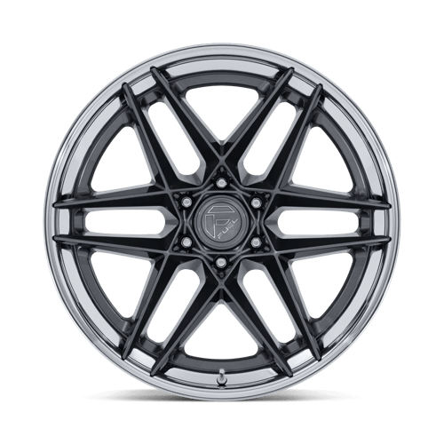 Fuel FLIGHT Gloss Gunmetal W/ Chrome Lip wheel view 3