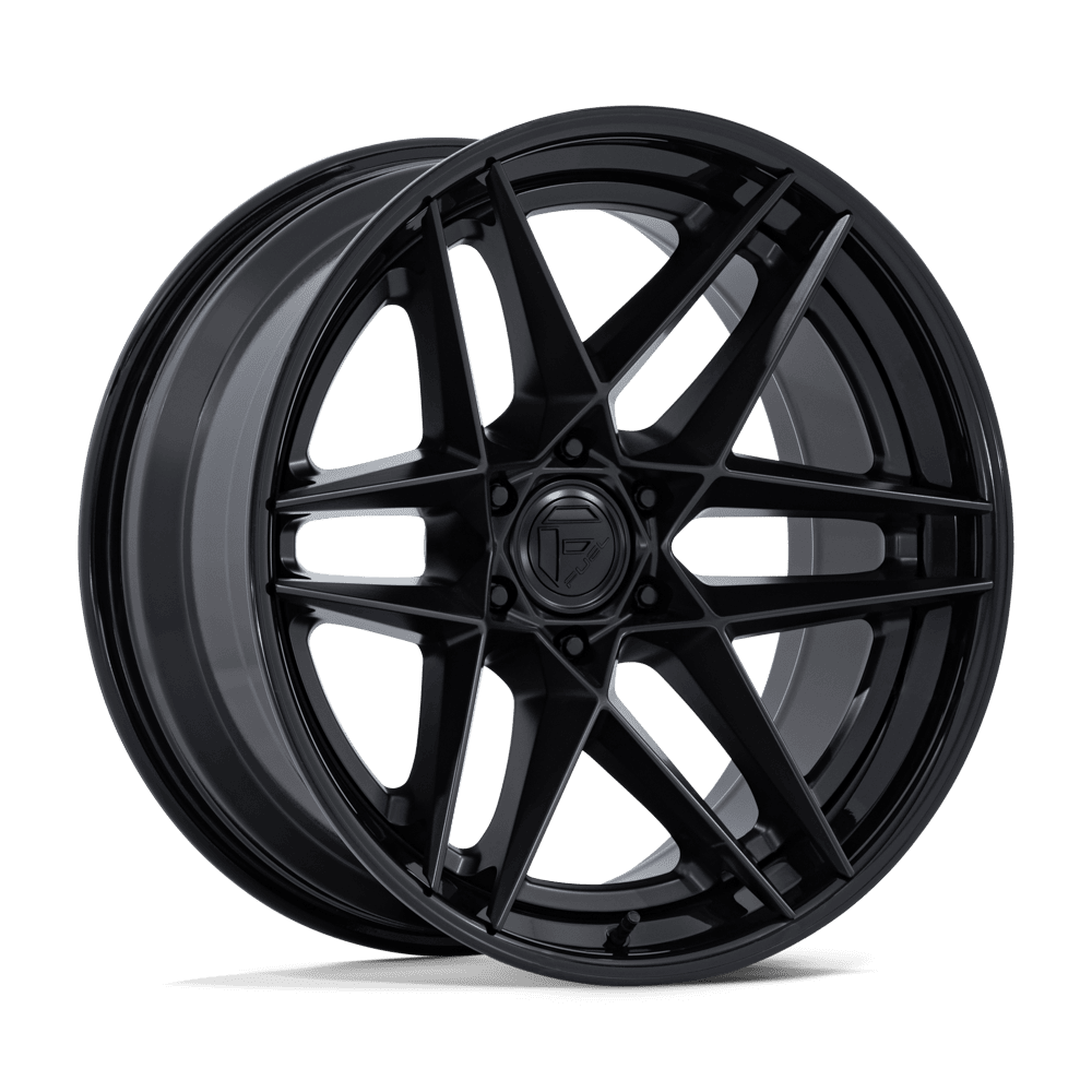 Fuel FLIGHT Matte Black W/ Gloss Black Lip wheel view 4