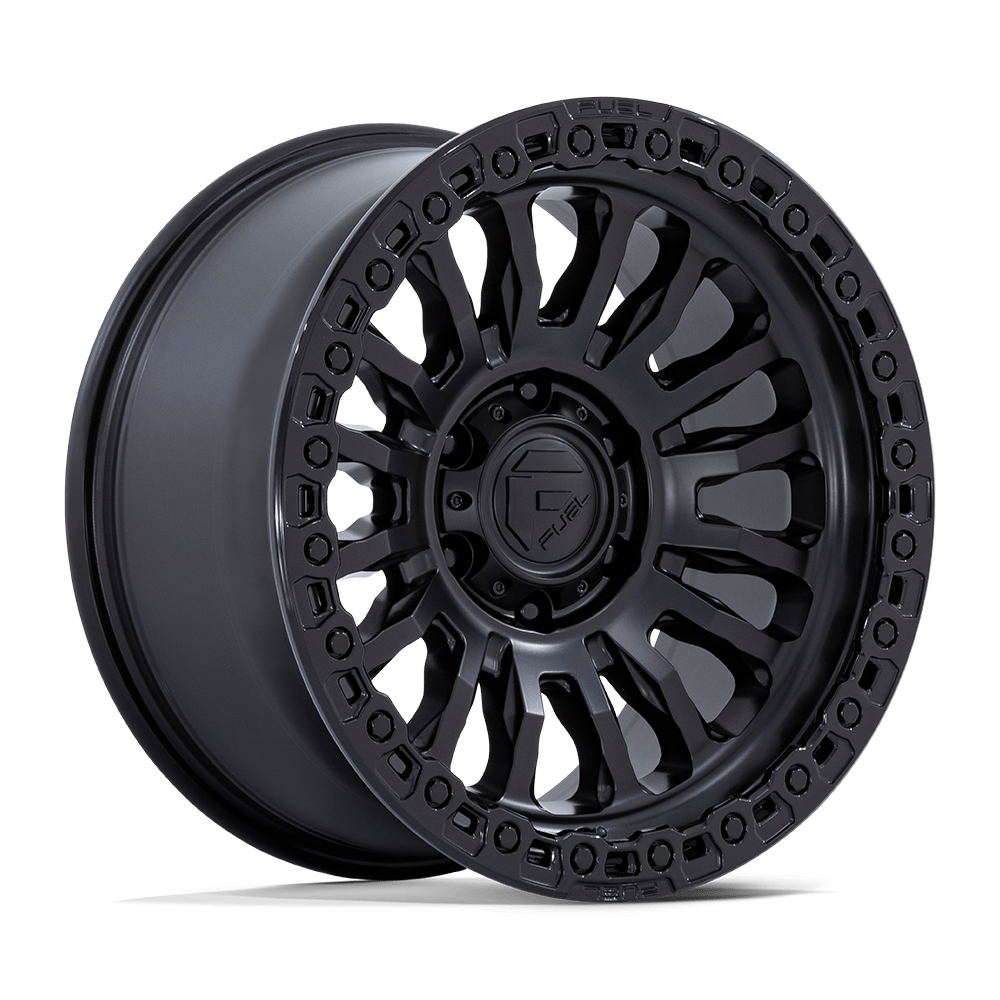 Fuel RINCON Matte Black W/ Gloss Black Lip wheel view 4