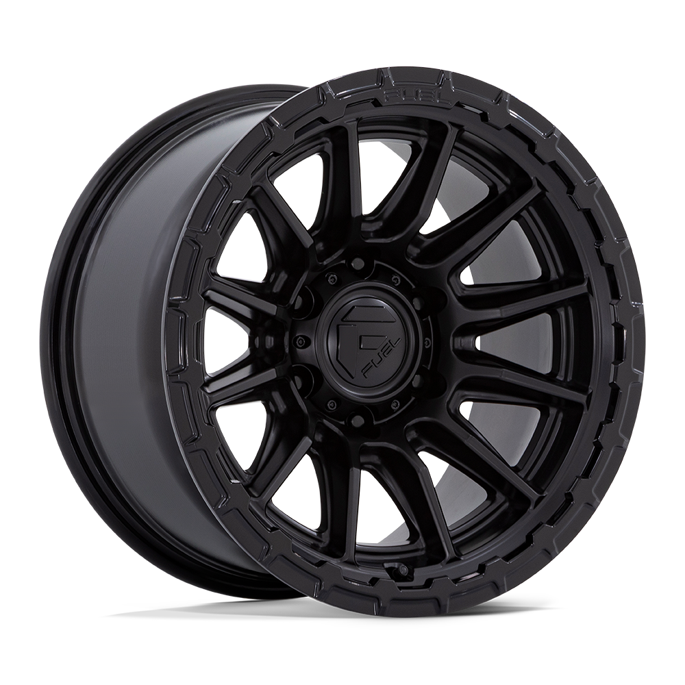 Fuel PISTON Blackout W/ Gloss Black Lip wheel view 4