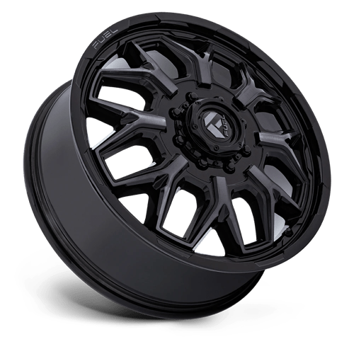 Fuel FLUX DUALLY Gloss Black Brush Fc Gray Dddt wheel view 2