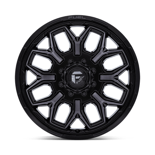 Fuel FLUX DUALLY Gloss Black Brush Fc Gray Dddt wheel view 3