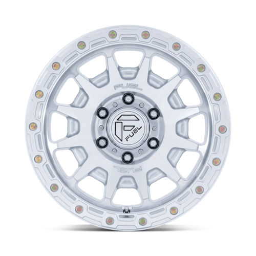 Fuel FORTRESS Gloss Silver W/ Machined Face wheel view 3