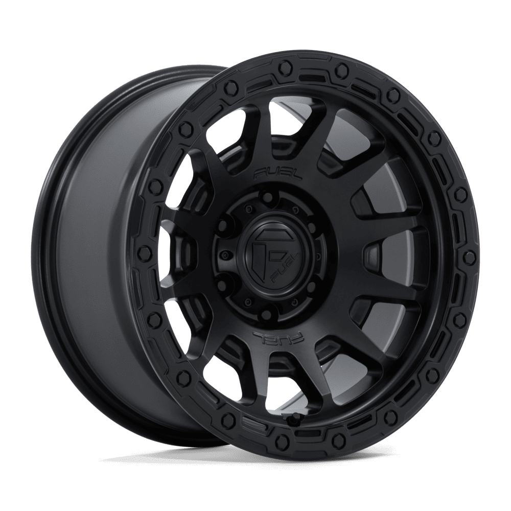 Fuel FORTRESS Matte Black W/ Gloss Black Lip wheel view 4