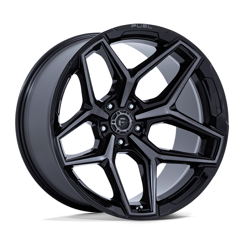 Fuel FLUX Gloss Black Brush Fc Gray Dddt wheel view 4