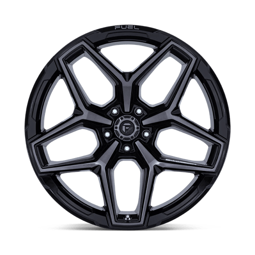 Fuel FLUX Gloss Black Brush Fc Gray Dddt wheel view 3