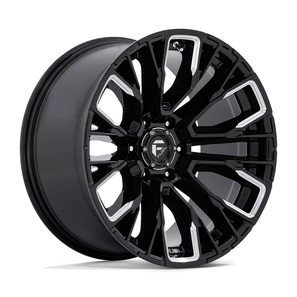 Fuel REBAR Gloss Black Milled wheel view 4