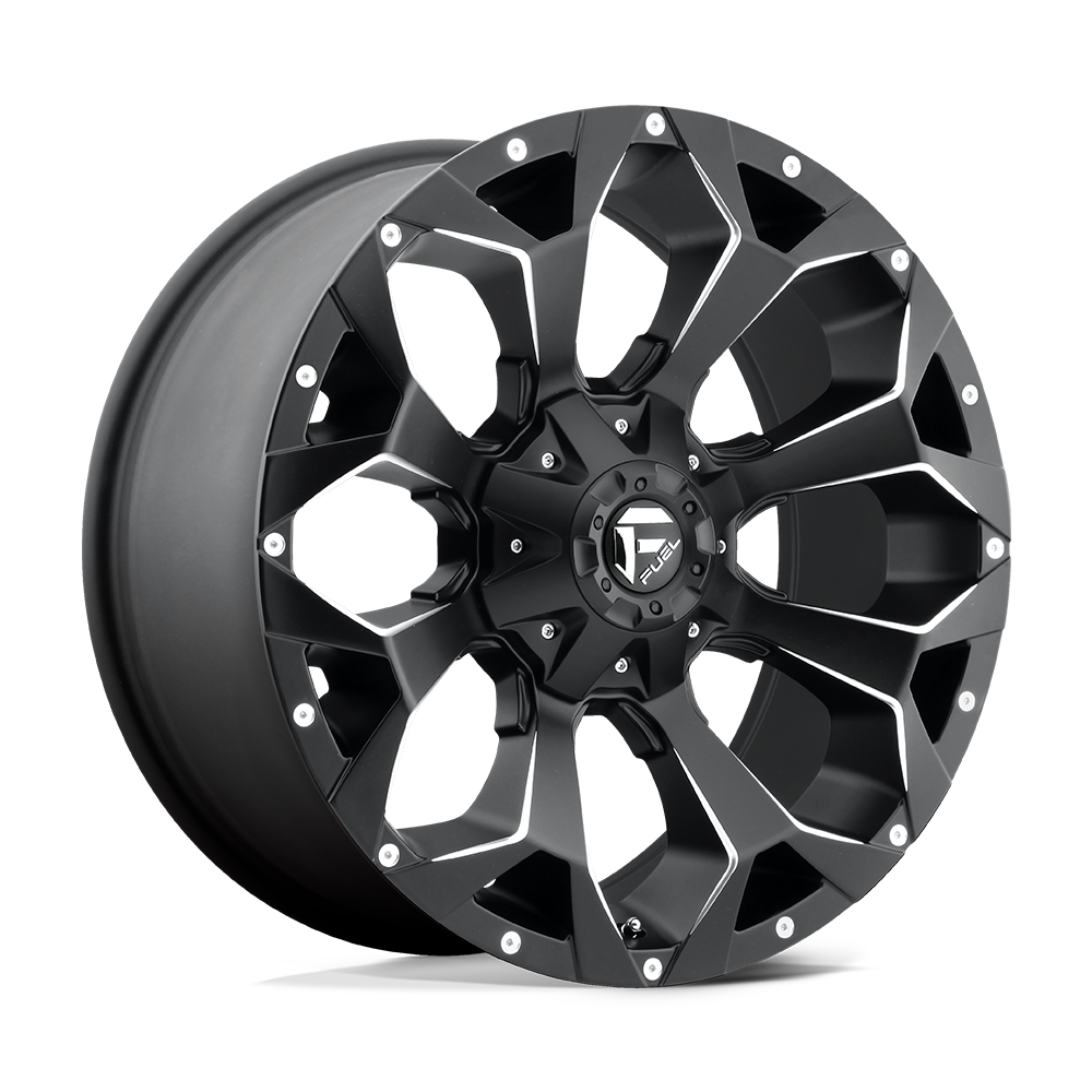 Fuel ASSAULT Matte Black Milled wheel view 4