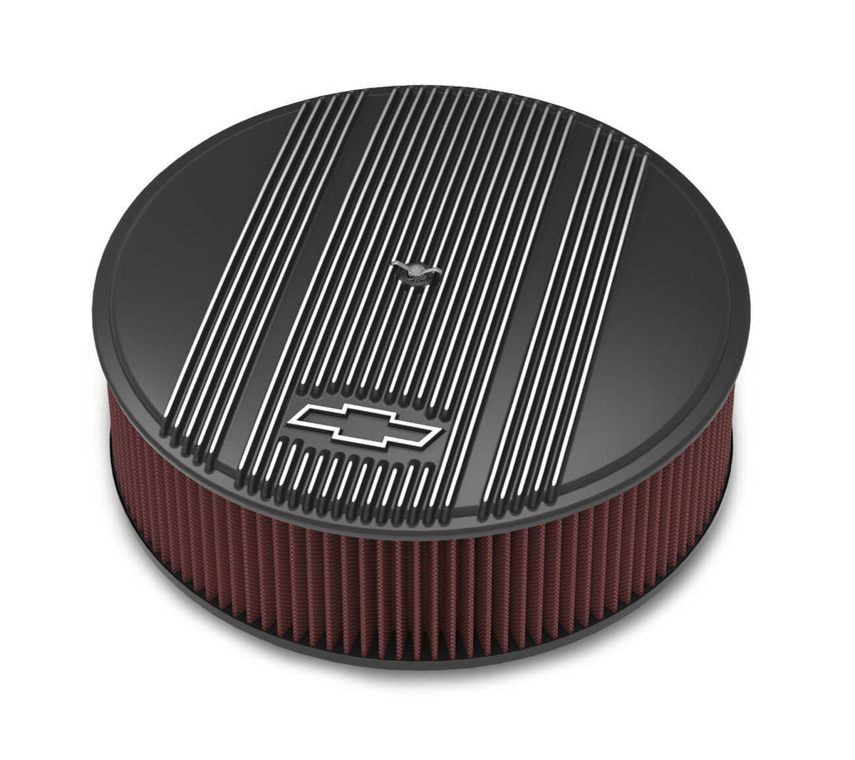 Holley 14 x 4 Air Cleaner Finned Bowtie Black